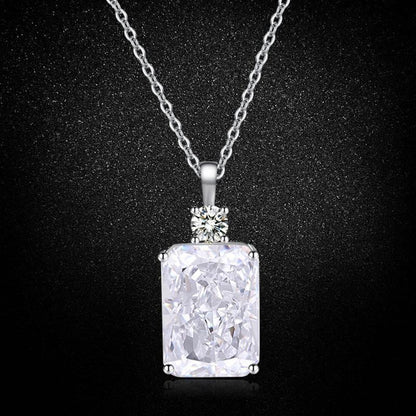 Multicolor Ice Flower Cut CZ Pendant Necklace, 10*14mm 5A Cubic Zirconia, 6 Color Options, Dainty Luxe Pendant