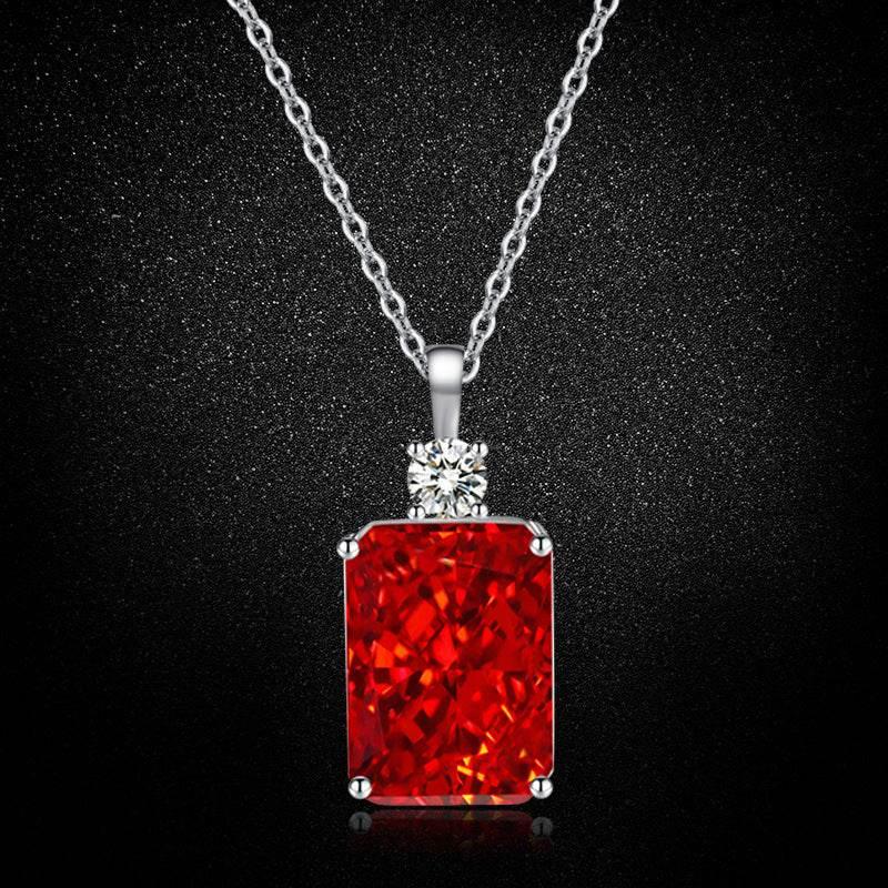 Multicolor Ice Flower Cut CZ Pendant Necklace, 10*14mm 5A Cubic Zirconia, 6 Color Options, Dainty Luxe Pendant