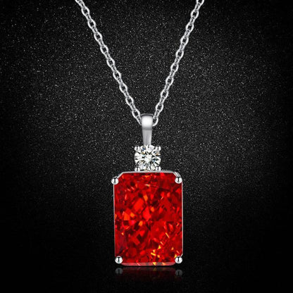 Multicolor Ice Flower Cut CZ Pendant Necklace, 10*14mm 5A Cubic Zirconia, 6 Color Options, Dainty Luxe Pendant