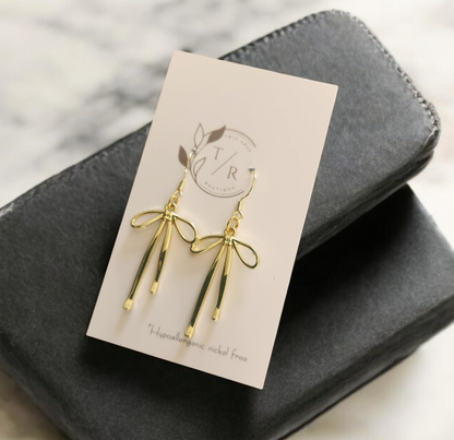 Golden Bow Earrings