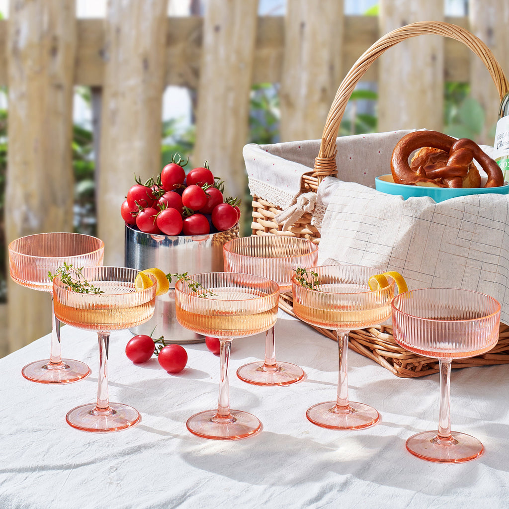 Madrid Acrylic Champagne Coupe Cocktail Glassware, Set of 4