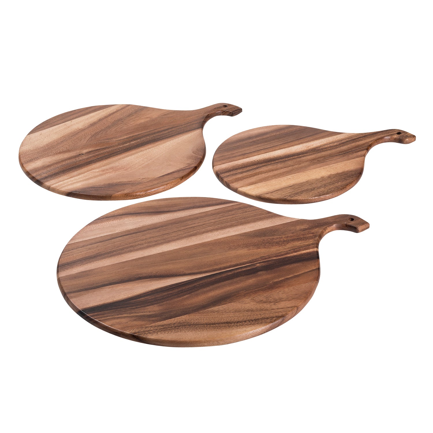 Solid Acacia Round Wood Cutting and Charcuterie Board