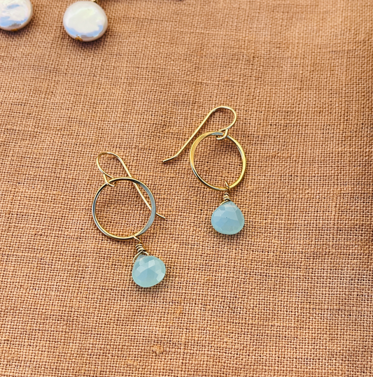 AQUA CHALCEDONY COSTA EARRINGS
