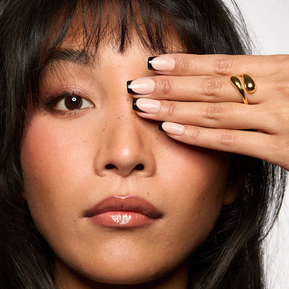 Classic Black French Square Nails - Press On Nails | Long Lasting & Reusable