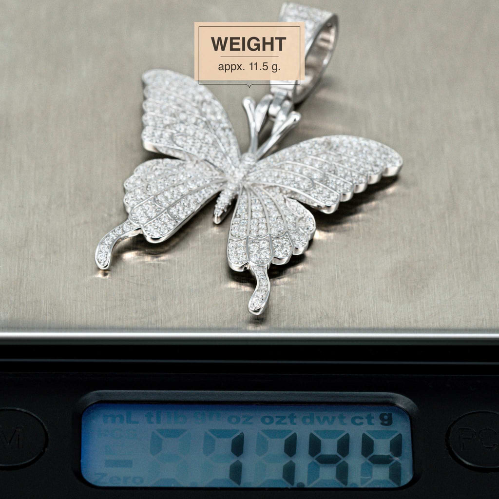 Women's Moissanite Butterfly Pendant 925 Sterling Silver 2.5 TCW