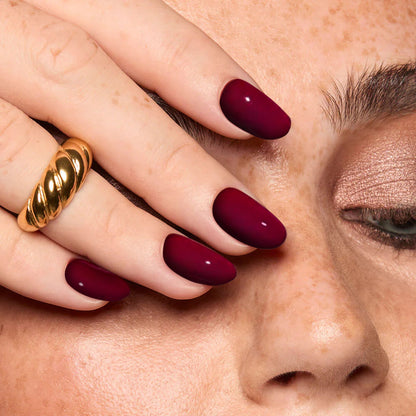 Grape Red Oval Nails - Press On Nails | Long Lasting & Reusable