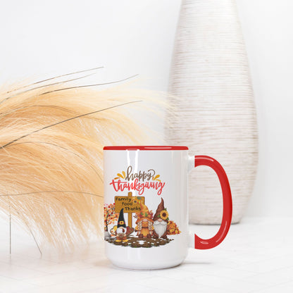 Thanksgiving Mug Deluxe 15oz. (Red + White)