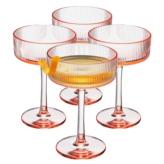 Madrid Acrylic Champagne Coupe Cocktail Glassware, Set of 4