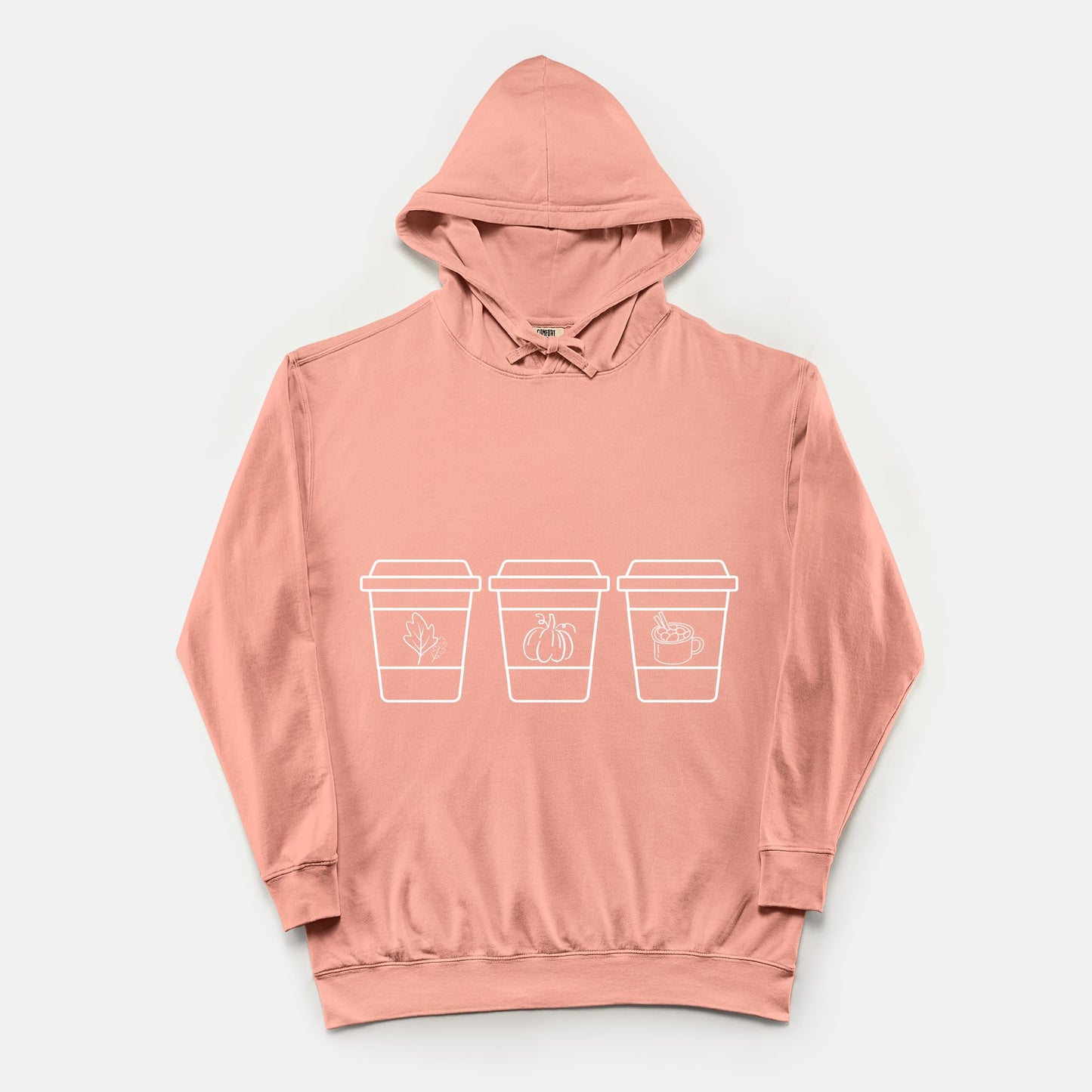Coffee Cup Comfort Color Lightweight Hooded Sweatshirt