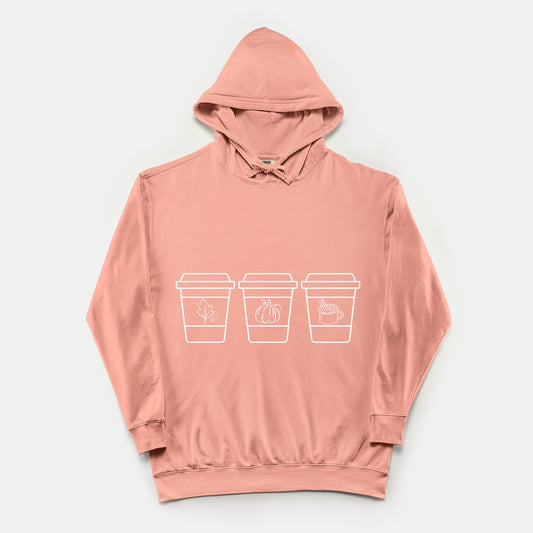 Coffee Cup Comfort Color Lightweight Hooded Sweatshirt