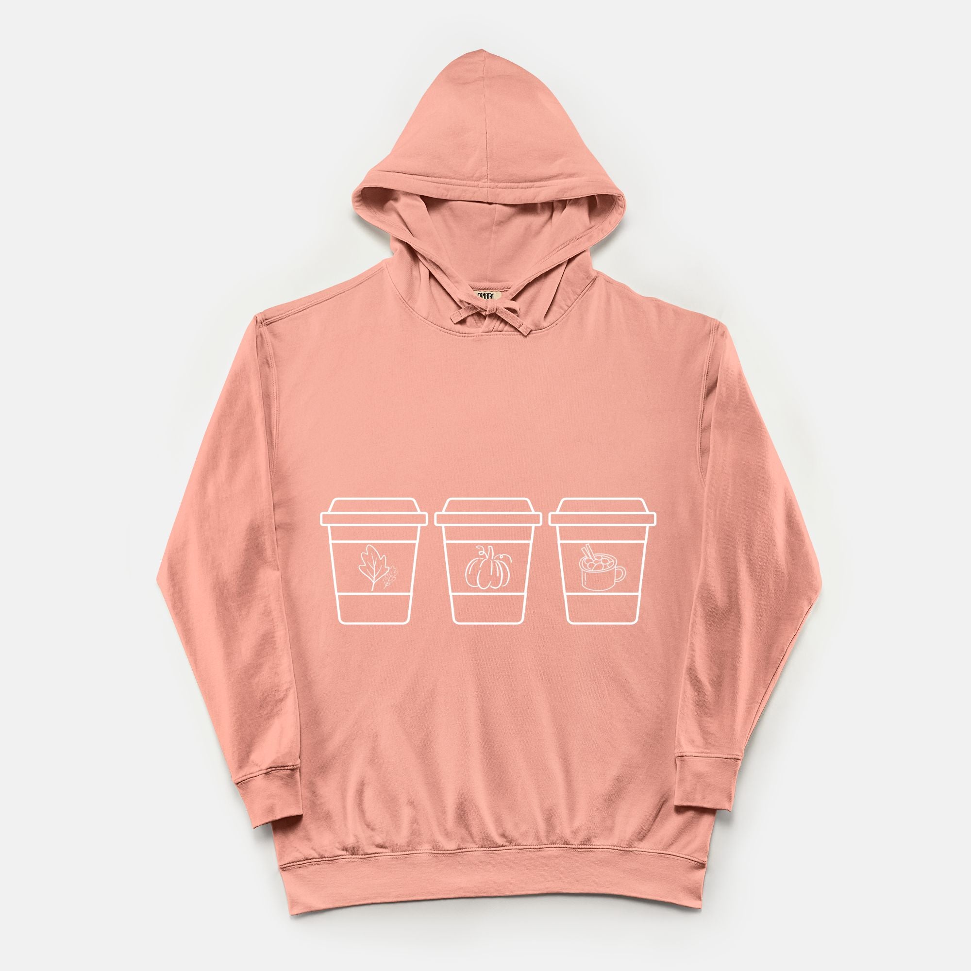 Coffee Cup Comfort Color Lightweight Hooded Sweatshirt