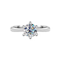 S925 Classic 6-Prong High Carbon CZ Engagement Ring, 0.5–3ct Round Cut Cubic Zirconia, Sterling Silver Daily Gift for Her Him