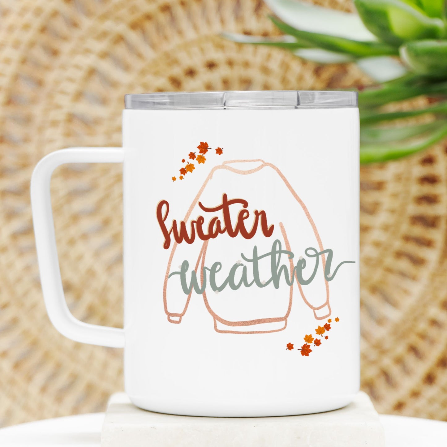 Sweater Weather Travel Mug w/ Lid- 10 oz.