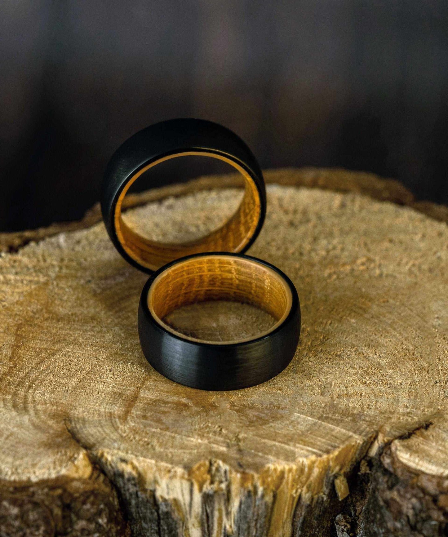 Plain Whiskey Barrel Tungsten Carbide Ring