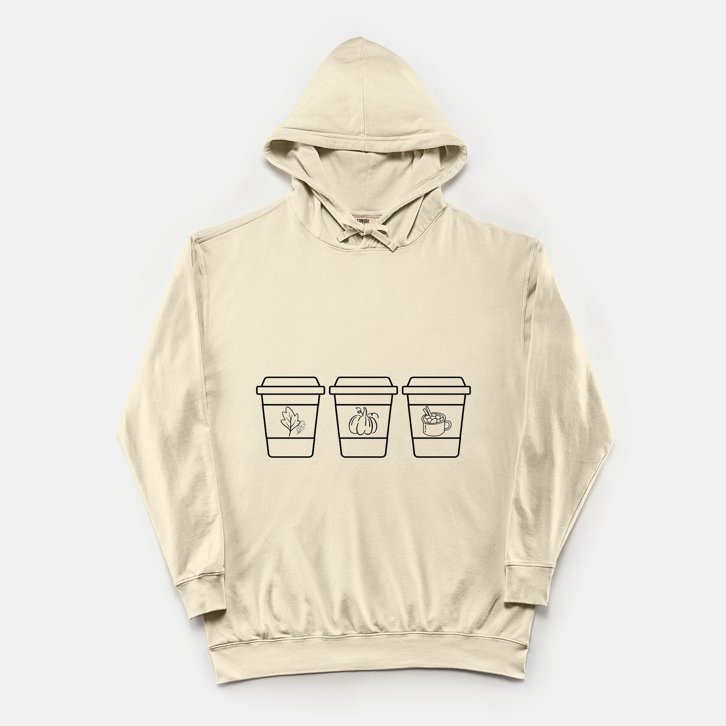 Coffee Cup Comfort Color Lightweight Hooded Sweatshirt