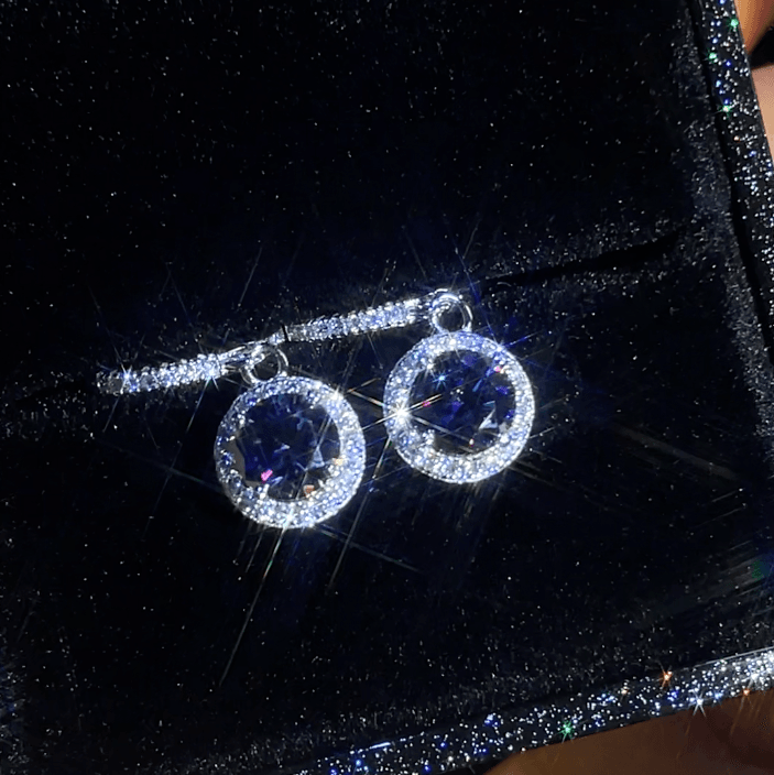 S925 Rainbow Green Moissanite Square Halo Earrings with Pavé-Set Halo & Hoop, 1ct D-Grade VVS1 Round Moissanite with GAR certification, Sterling Silver Earrings