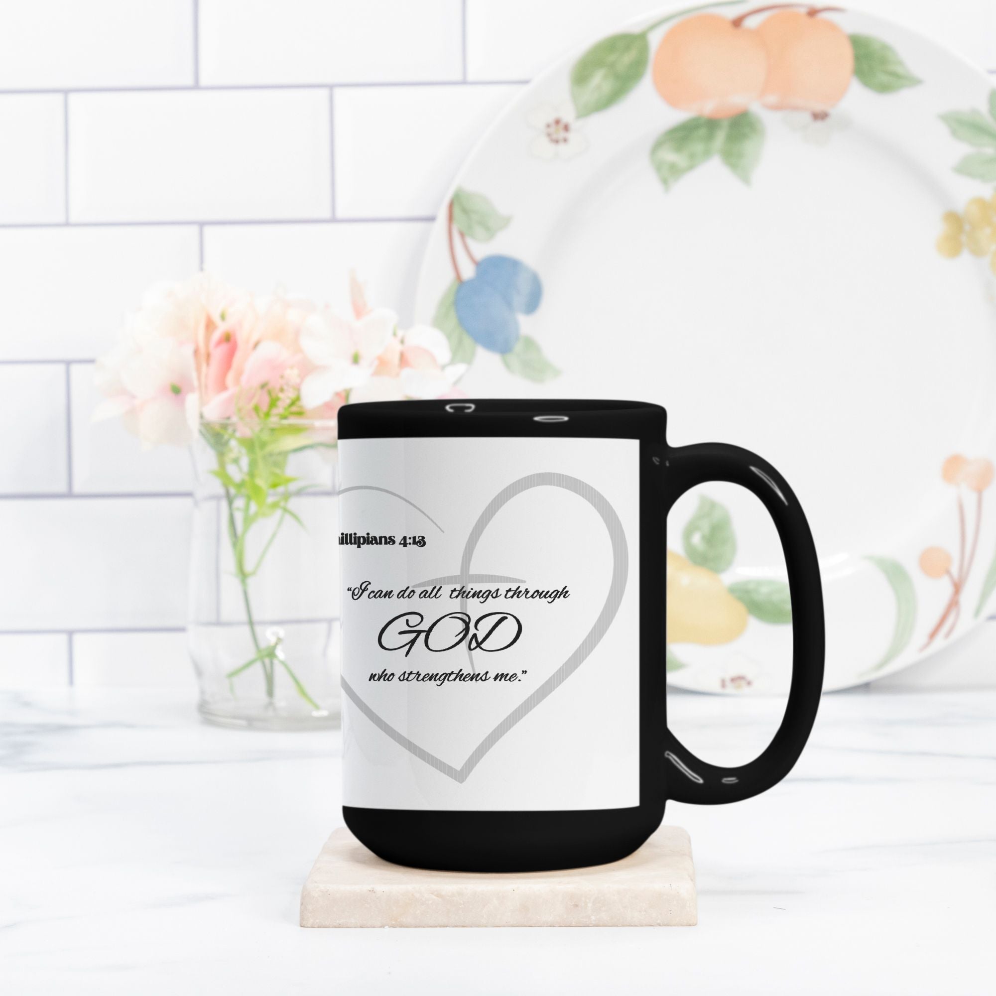 Phillipians 4:13 Mug 15oz. -Black
