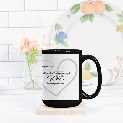 Phillipians 4:13 Mug 15oz. -Black