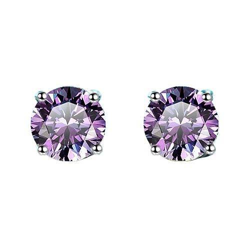 S925 Multicolor Moissanite 4-Prong Stud Earrings, 10 Color 0.5-3ct D-Grade VVS Certificate, Unisex Hypoallergenic Sterling Silver Gift
