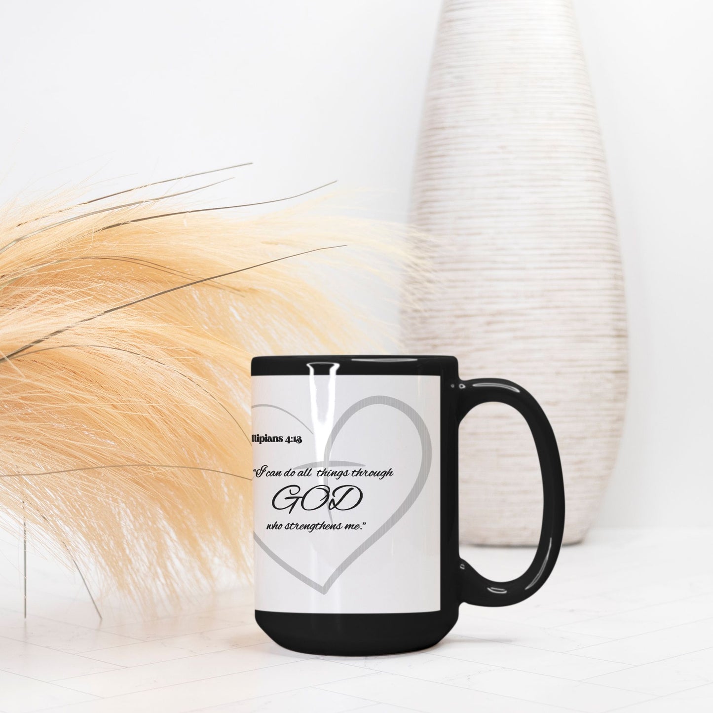 Phillipians 4:13 Mug 15oz. -Black