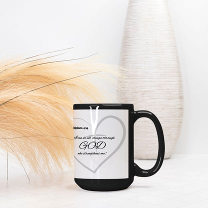 Phillipians 4:13 Mug 15oz. -Black