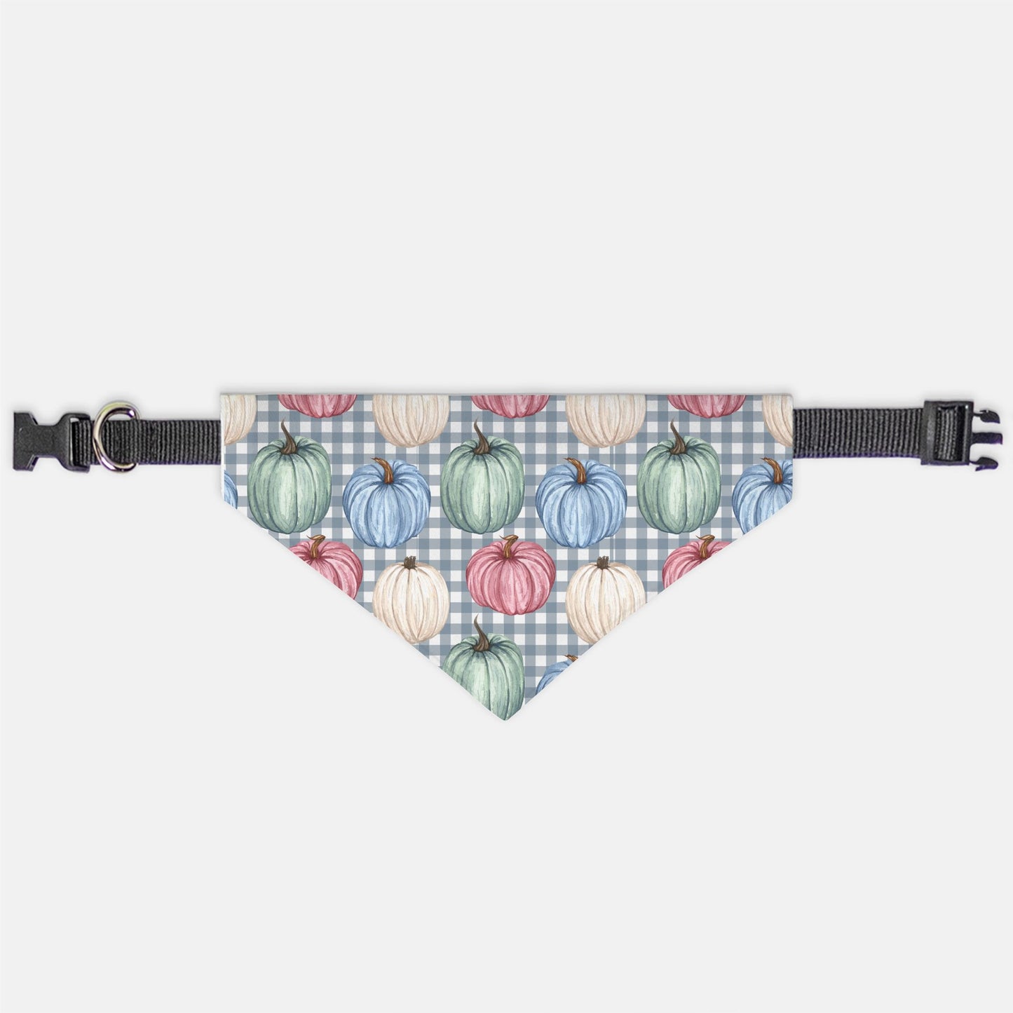 Pumpkin and Checkers Collar Pet Bandana (Sm & Med)