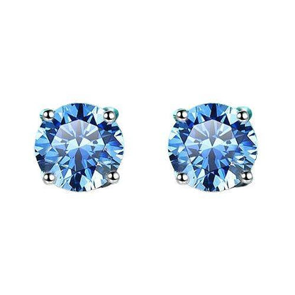 S925 Multicolor Moissanite 4-Prong Stud Earrings, 10 Color 0.5-3ct D-Grade VVS Certificate, Unisex Hypoallergenic Sterling Silver Gift