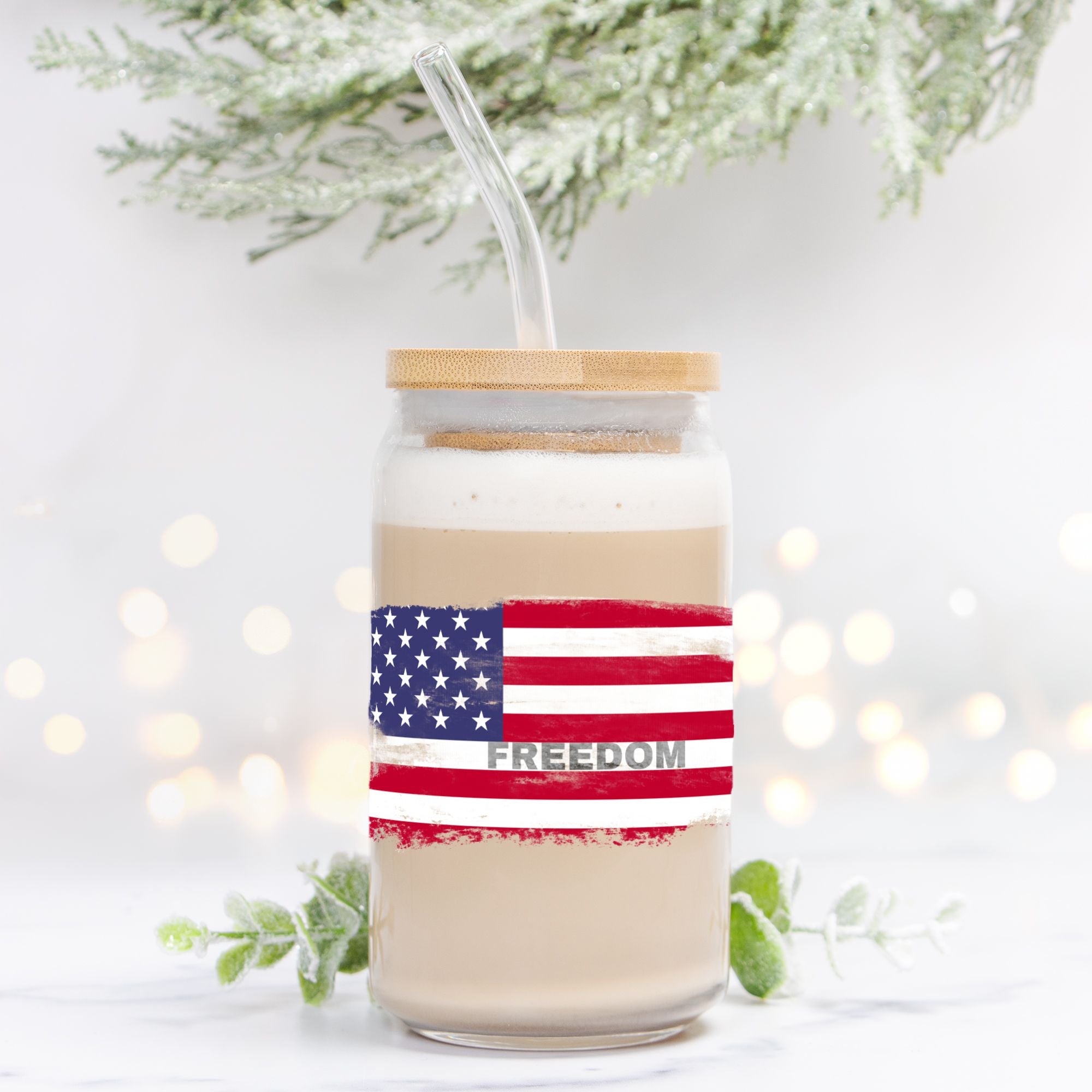 FREEDOM Glass Tumbler -16oz