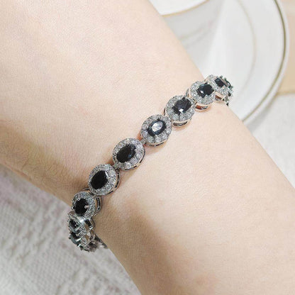 Colorful CZ Halo Tennis Bracelet, Multicolor Gemstone Bridal Jewelry, Unique Pattern Gift for Her, Cubic Zirconia Bridesmaid Bracelet