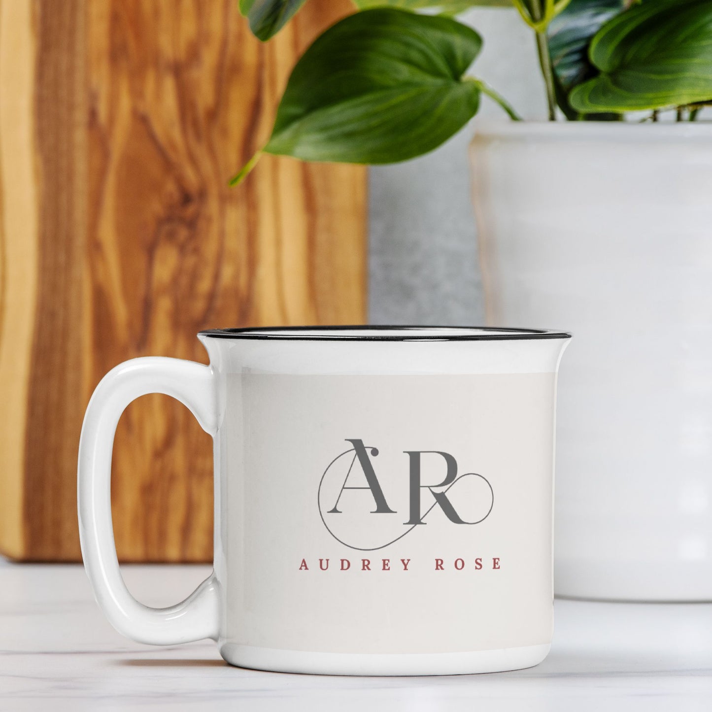 Audrey Rose Ceramic Mug White -13oz