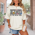 Kind is the New COOL - groovy checkered tee in White or Natural
