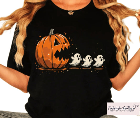 Pacman-Inspired Pumpkin and Ghosts
