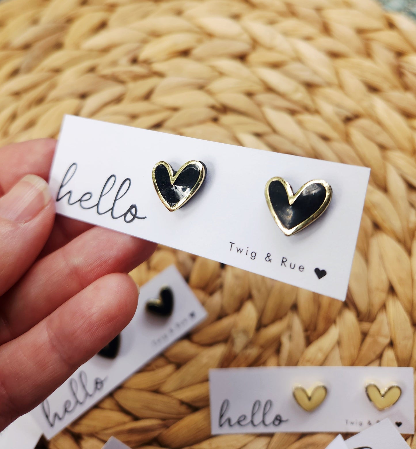 Heart Clay Stud Earrings
