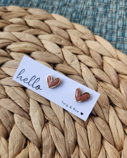 Heart Clay Stud Earrings