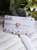 Gold Heart Slider Bracelet- 18k gold plated