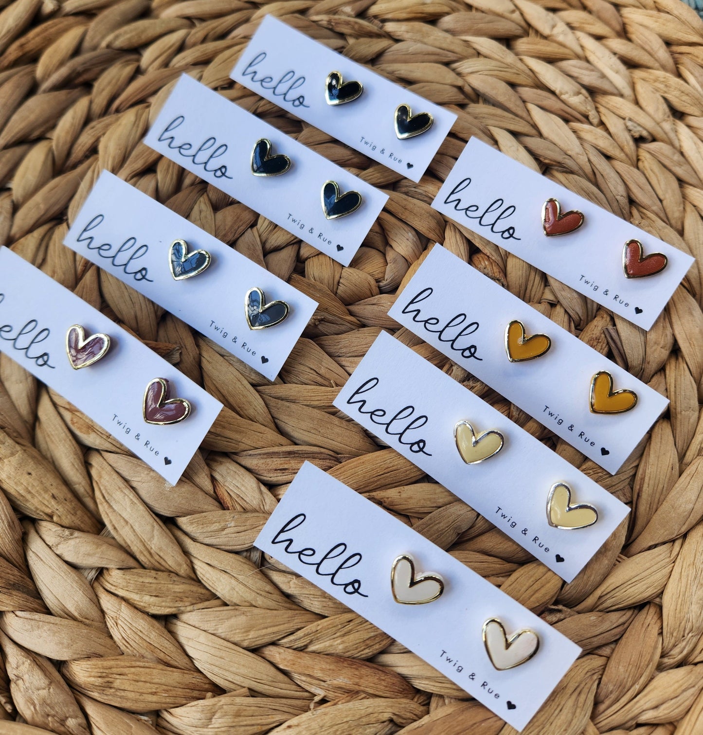 Heart Clay Stud Earrings