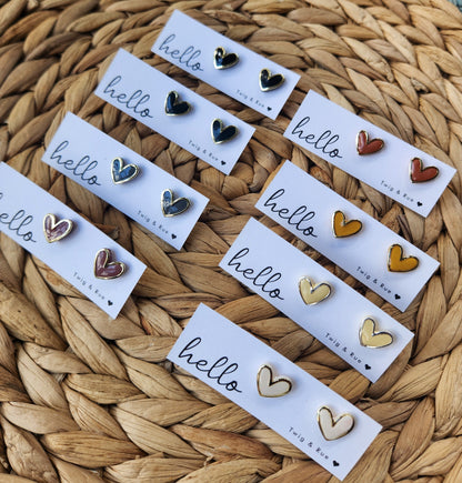 Heart Clay Stud Earrings