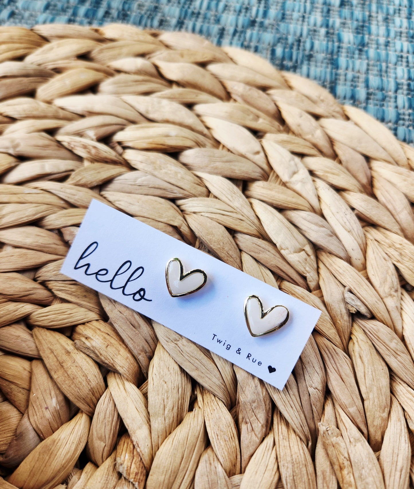 Heart Clay Stud Earrings