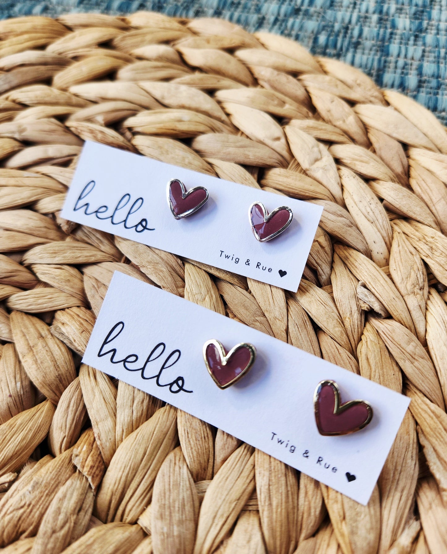 Heart Clay Stud Earrings