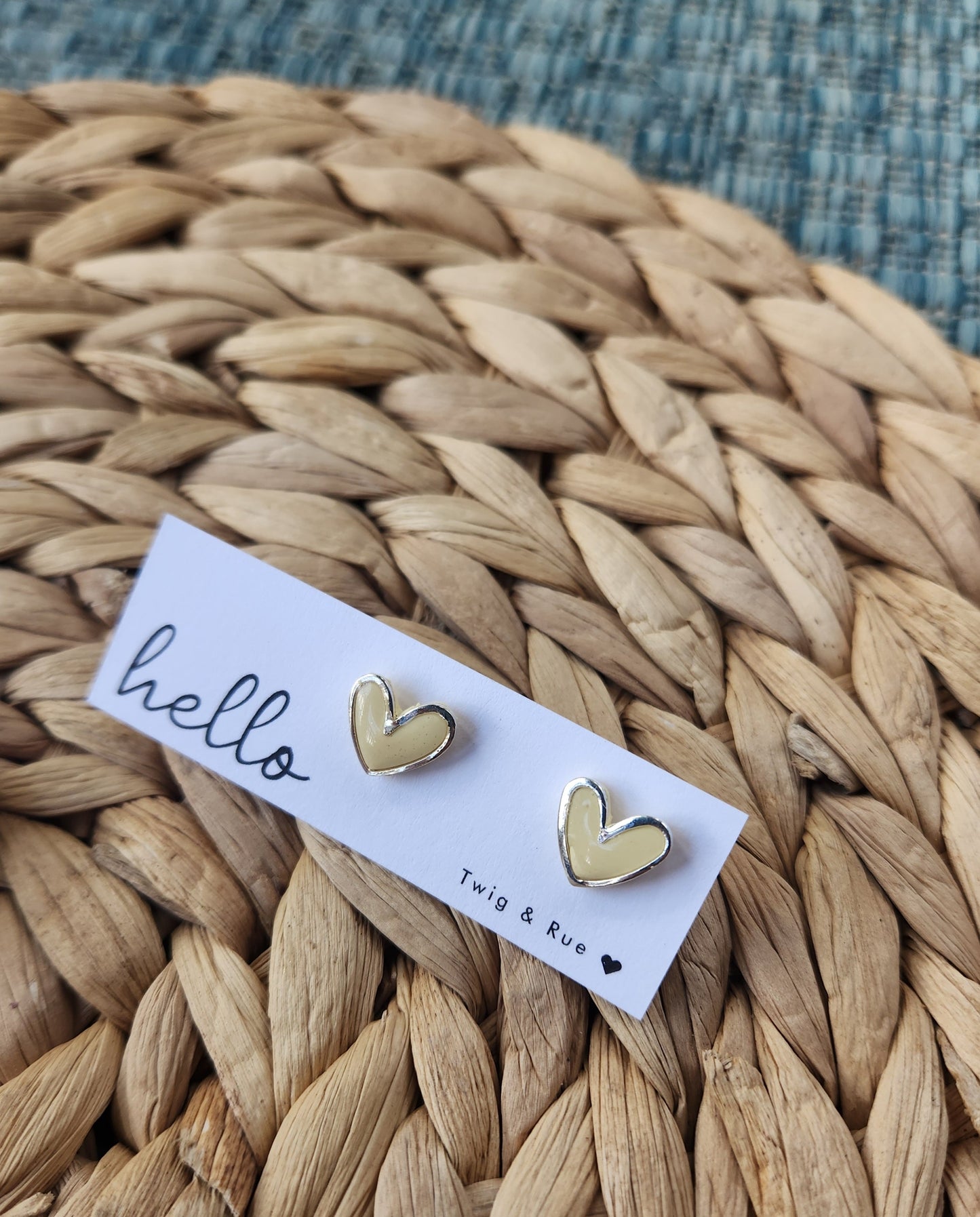 Heart Clay Stud Earrings