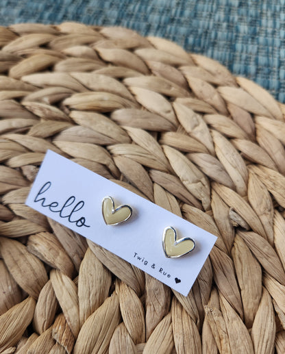 Heart Clay Stud Earrings