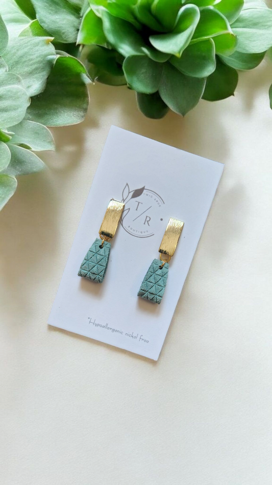 Margot| Genuine leather and gold dangles