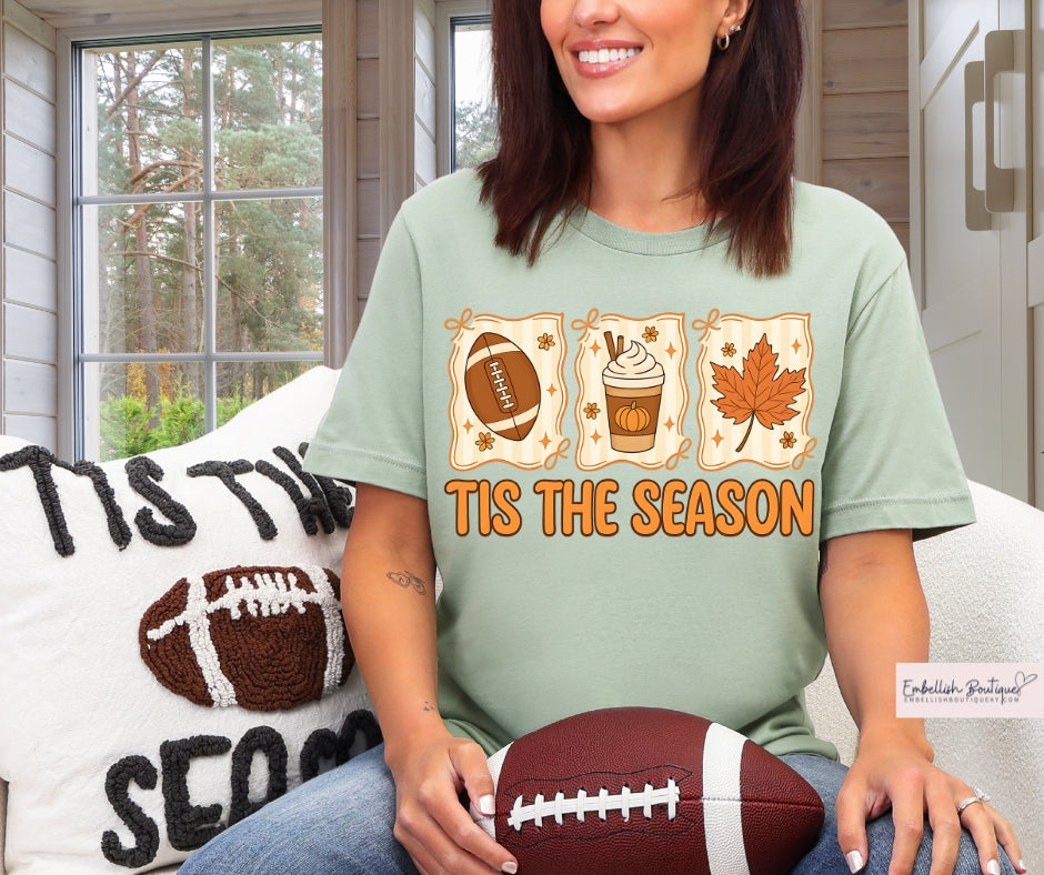 Tis The Season - Football & Pumpkin Spice Tee
